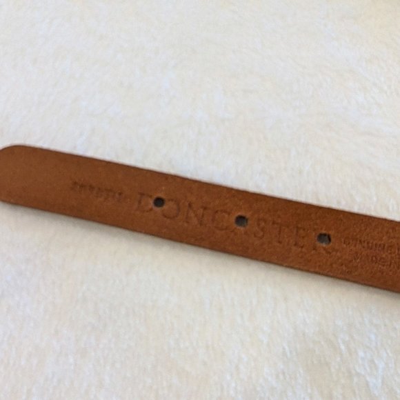 DONCASTER Leather & Antique Bronze Chain Belt L Orange Brown Made in Italy - Picture 7 of 10